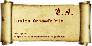 Musics Annamária névjegykártya